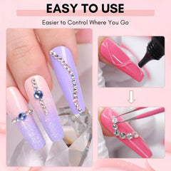 Makartt 3D nail design glue applied to nails for shimmering accents