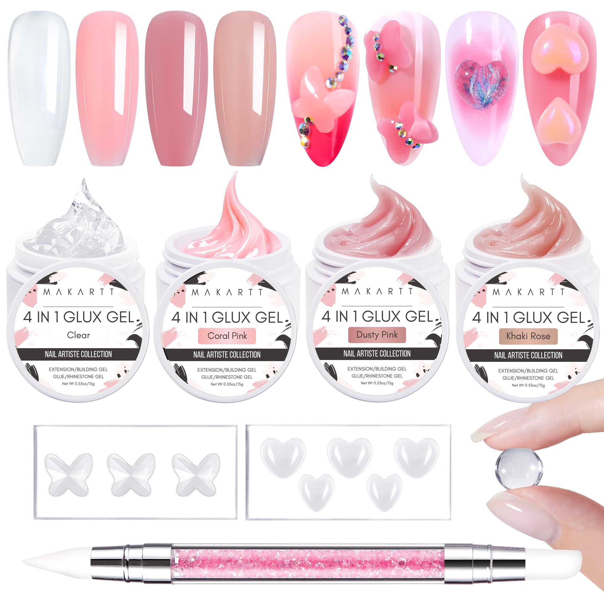 Makartt 3D Sculpting Gel kit contents for easy nail art.