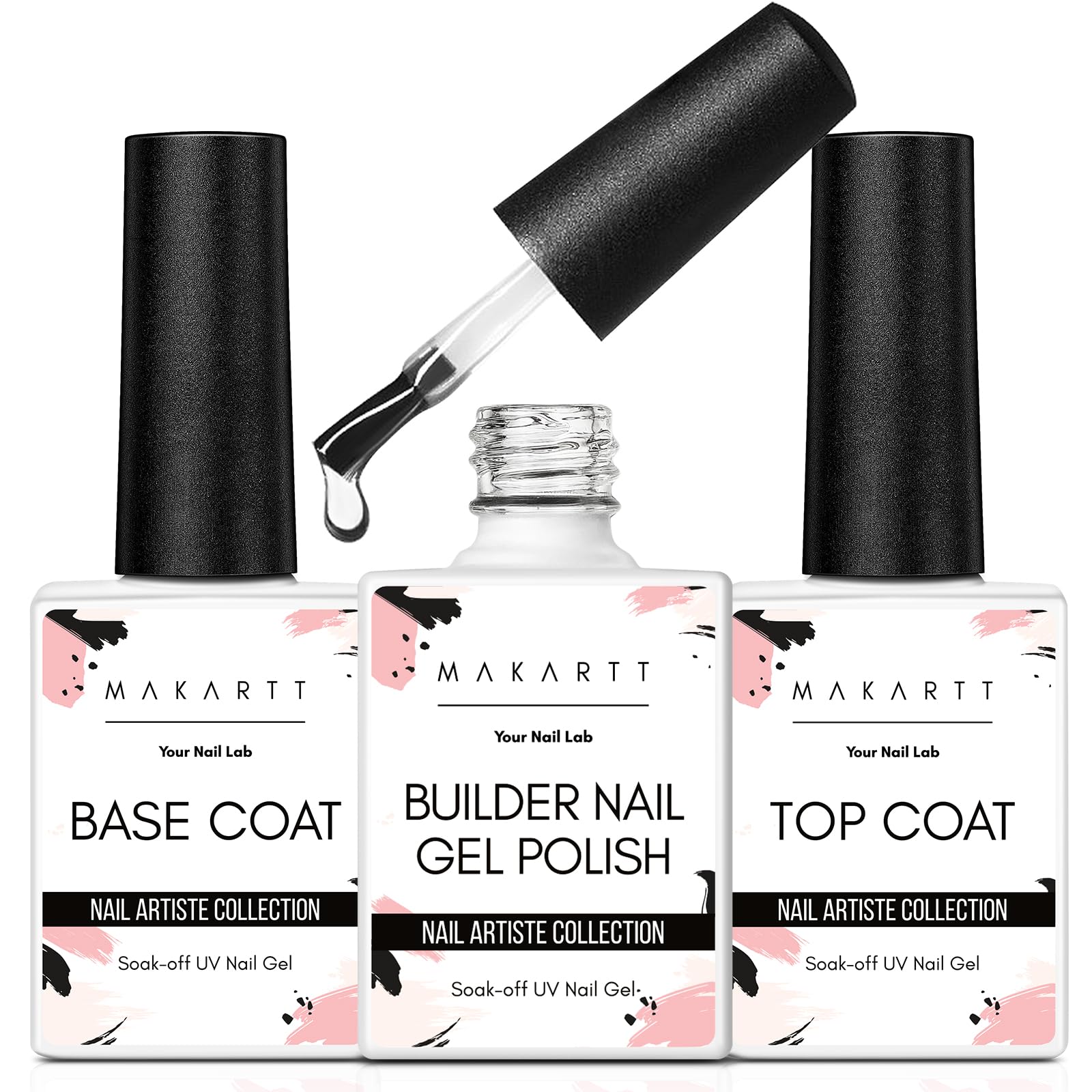 Makartt 3pc builder gel kit packaging for at-home salon results