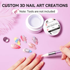 Makartt 4-in-1 nail gel extension on a practice swatch for easy building.