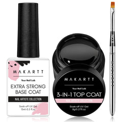 Makartt base coat bottle provides a strong foundation for a long-lasting manicure.