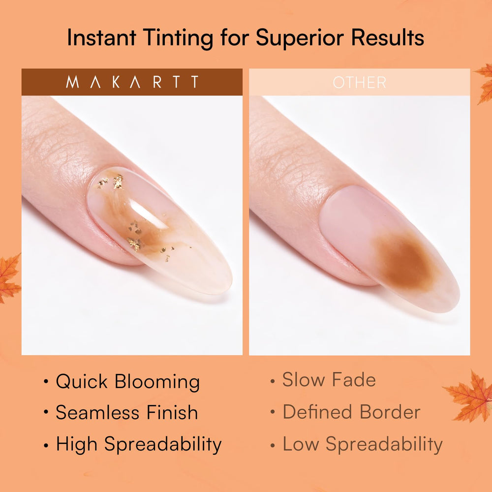 Makartt Blooming Gel in use shows easy layer for long lasting shine