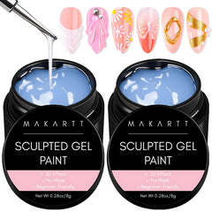 Makartt clear 3D nail gel two-piece kit for precise sculpting and art at home.