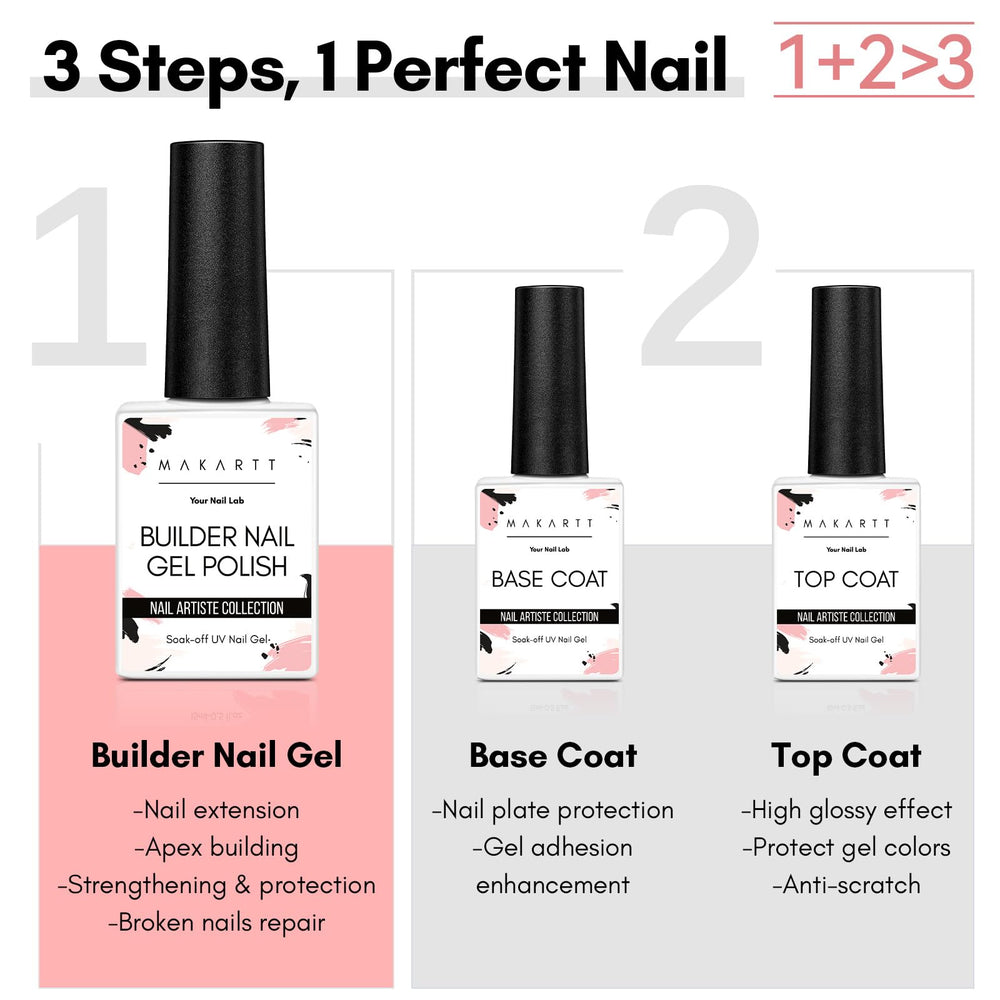Makartt clear builder gel 8ml for durable natural-looking nails