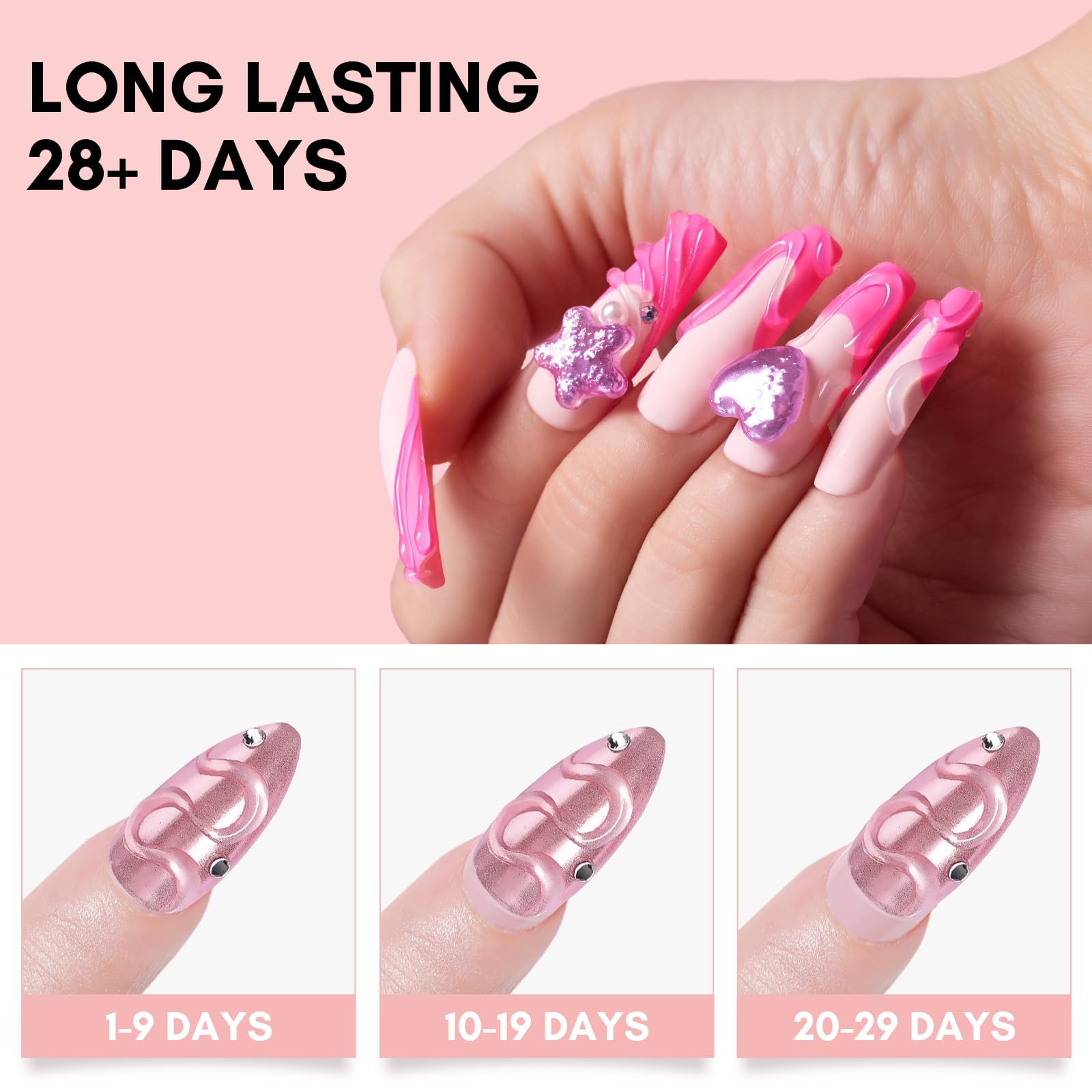 Makartt clear gel for precise molding and 3D line work on nails