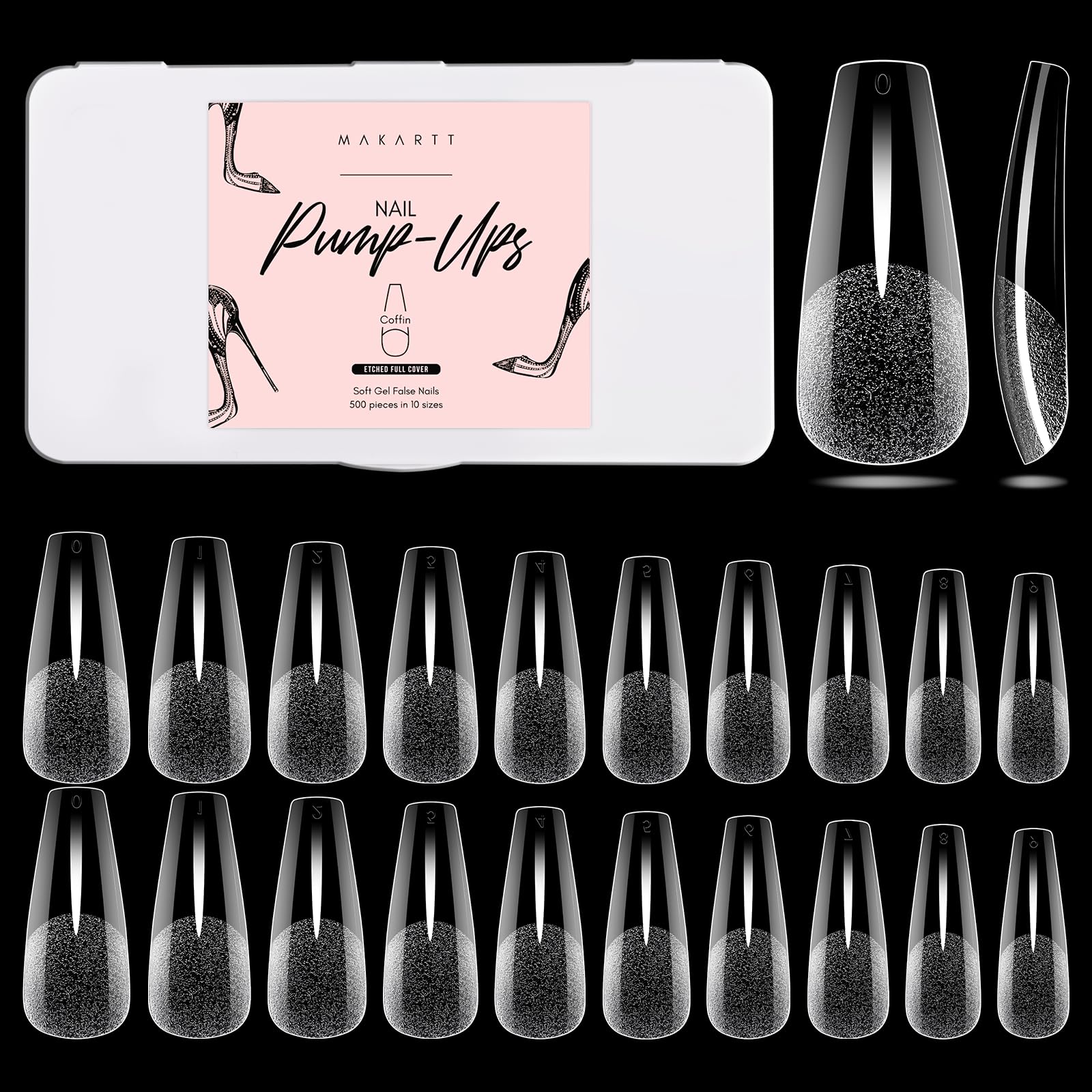 Makartt coffin nails tips 500pcs for long-lasting DIY extensions and salon prep.
