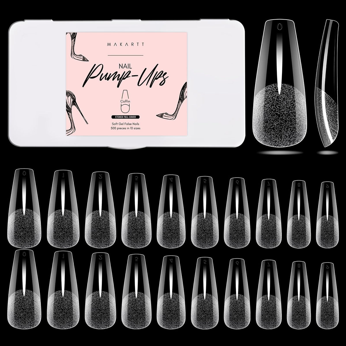Makartt coffin nails tips 500pcs for long-lasting DIY extensions and salon prep.