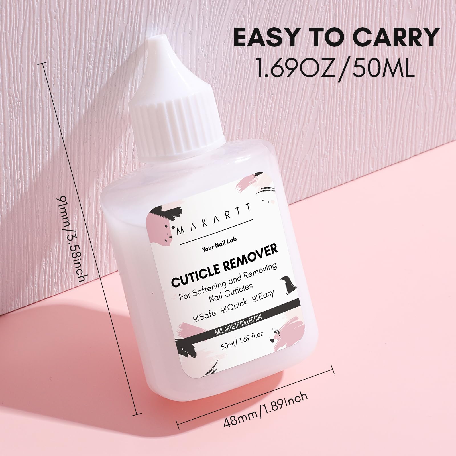 Makartt Cuticle Remover Liquid ideal for home or salon prep.