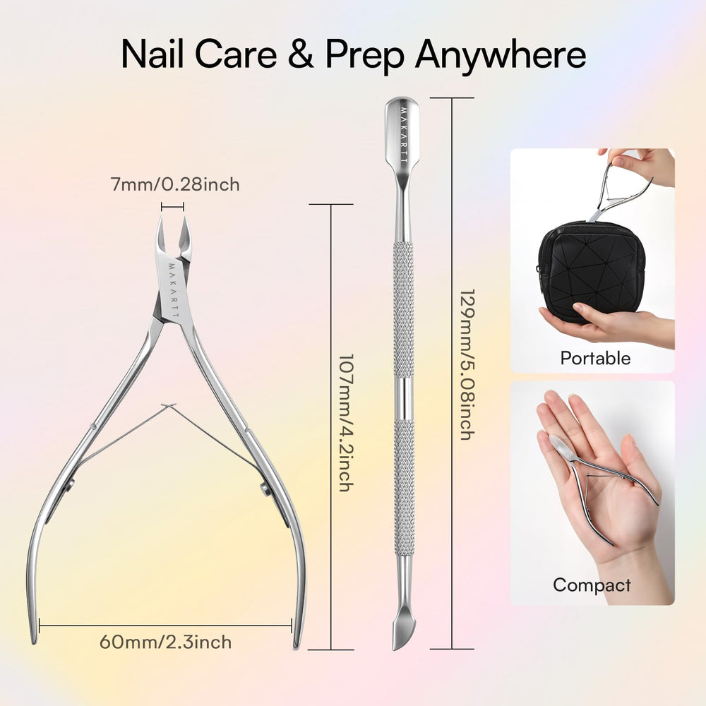 Makartt cuticle trimmer with silver finish for a sleek, modern look.