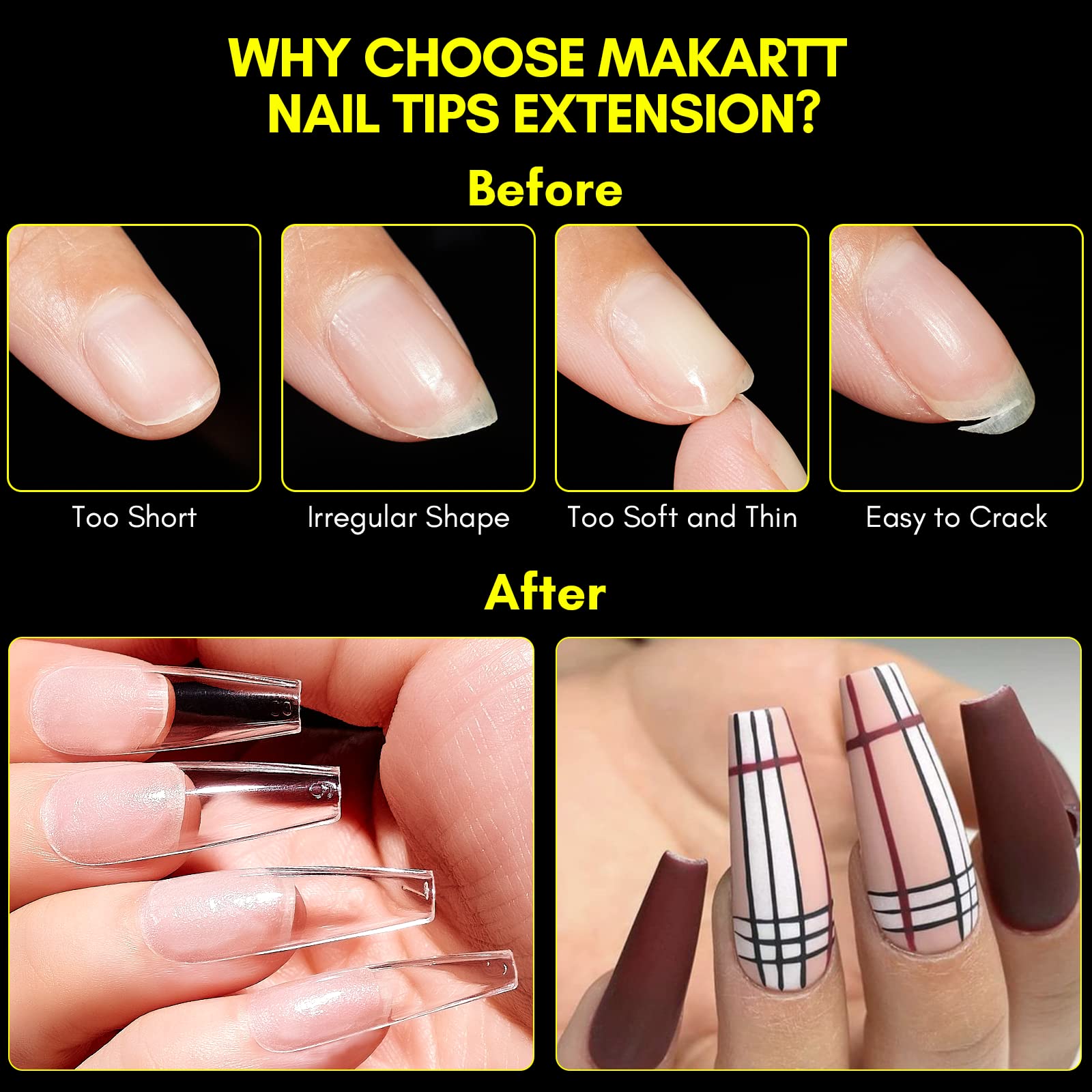 Makartt DIY nail extension tips ideal for home nail art sessions.