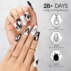 Makartt dual-color nails with noir and blanc ready for art designs