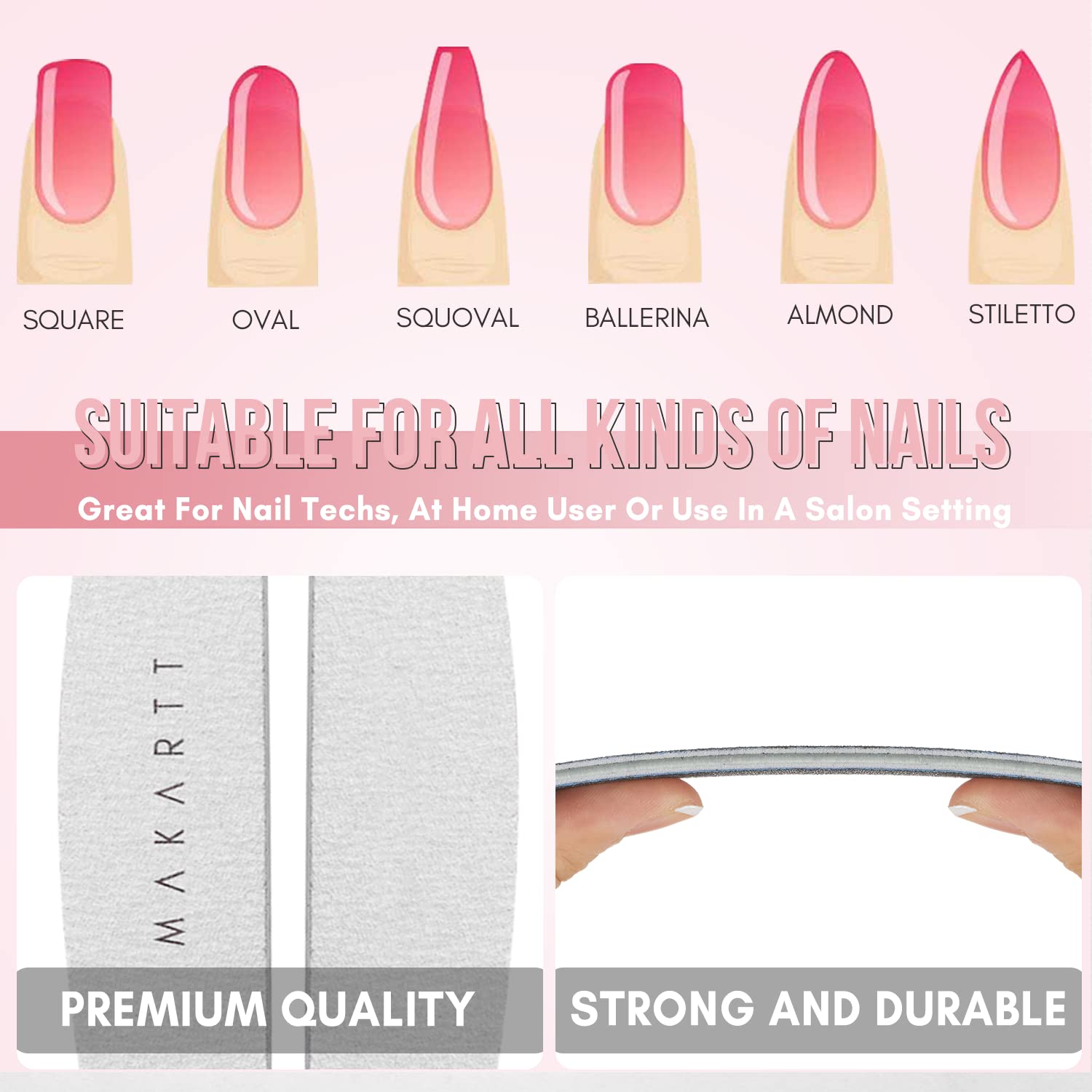 Makartt easy-clean nail file for hygienic reuse