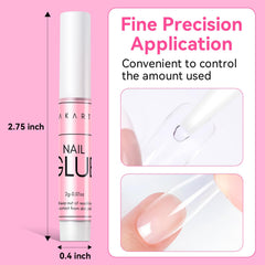 Makartt false nail glue applied to tips for versatile nail art and repairs.
