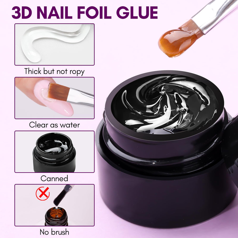 Makartt foil glue gel creates ripple-effect 3D nail art.