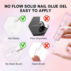 Makartt Gel Nail Glue precision applicator tip enables controlled glue application.