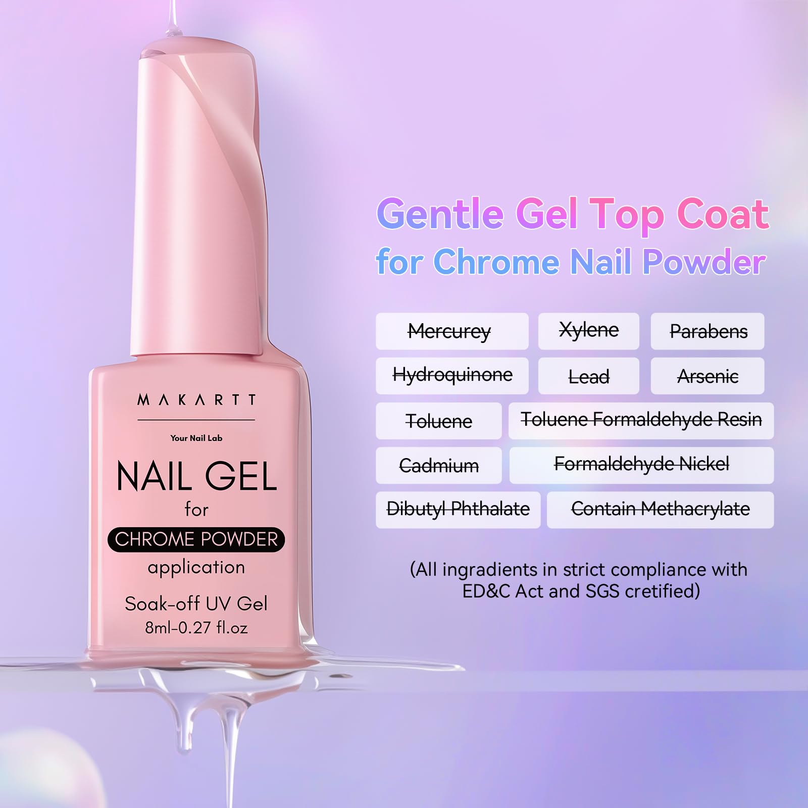 Makartt Glass-Like Finish Top Coat creates a seamless, mirror-like surface