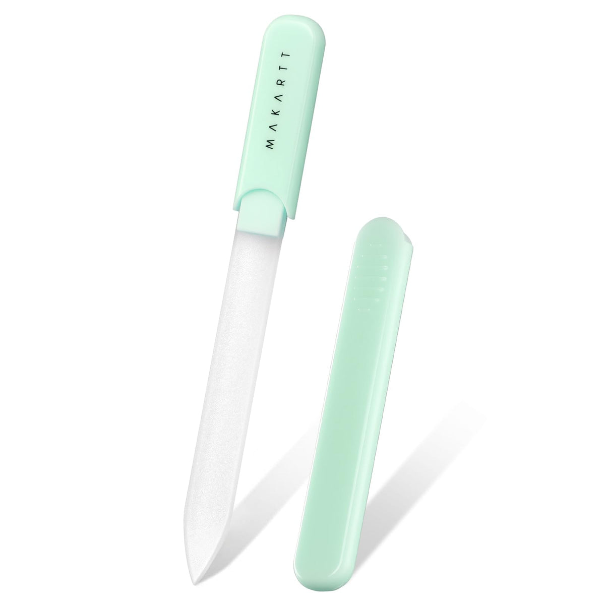 Makartt glass nail file with double-sided sandblasted texture for gentle shaping