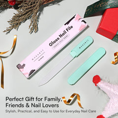 Makartt glass nail file in green with travel case for on-the-go touch-ups