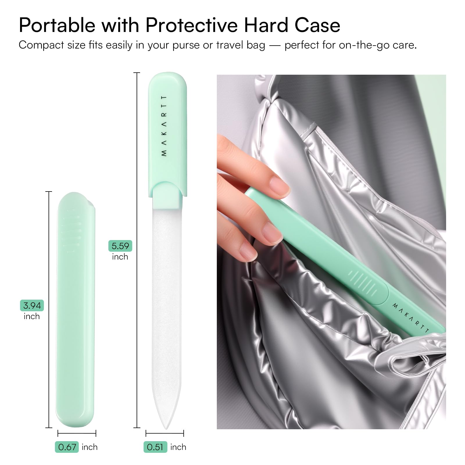 Makartt glass nail file pastel green packaging makes a stylish gift