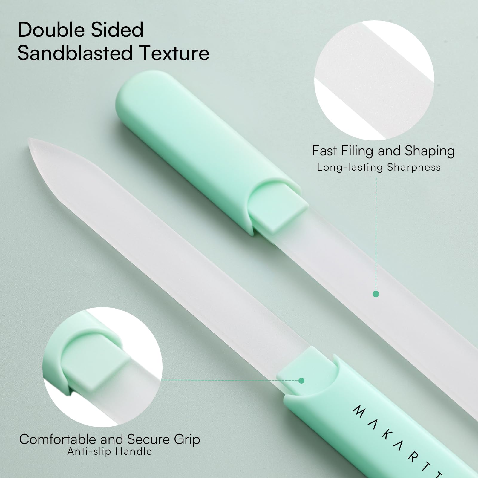 Makartt glass nail file smooths edges to refine natural nails