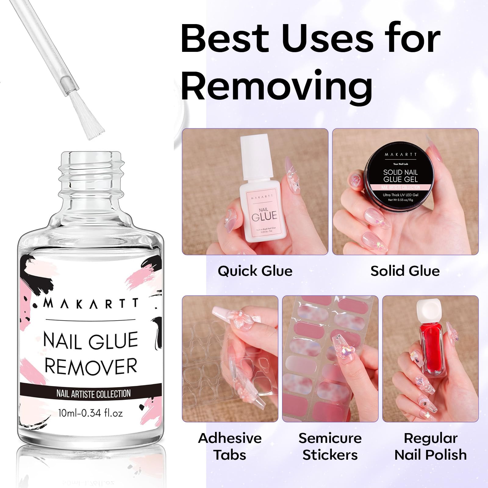 Makartt glue remover dropper applicator for precise application into lifted gaps.