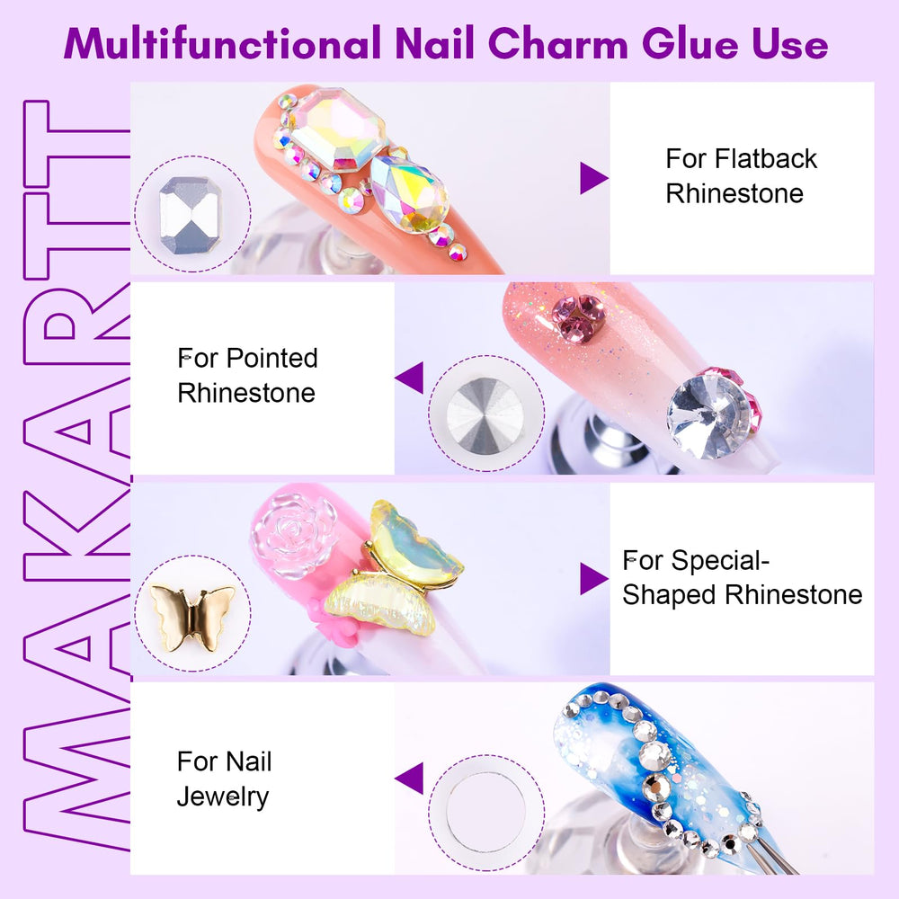 Makartt glue set with 15ml bottle and brush for DIY nails.