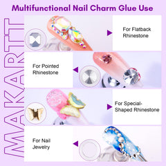Makartt glue set with 15ml bottle and brush for DIY nails.