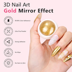 Makartt gold chrome powder adds a luminous mirror finish