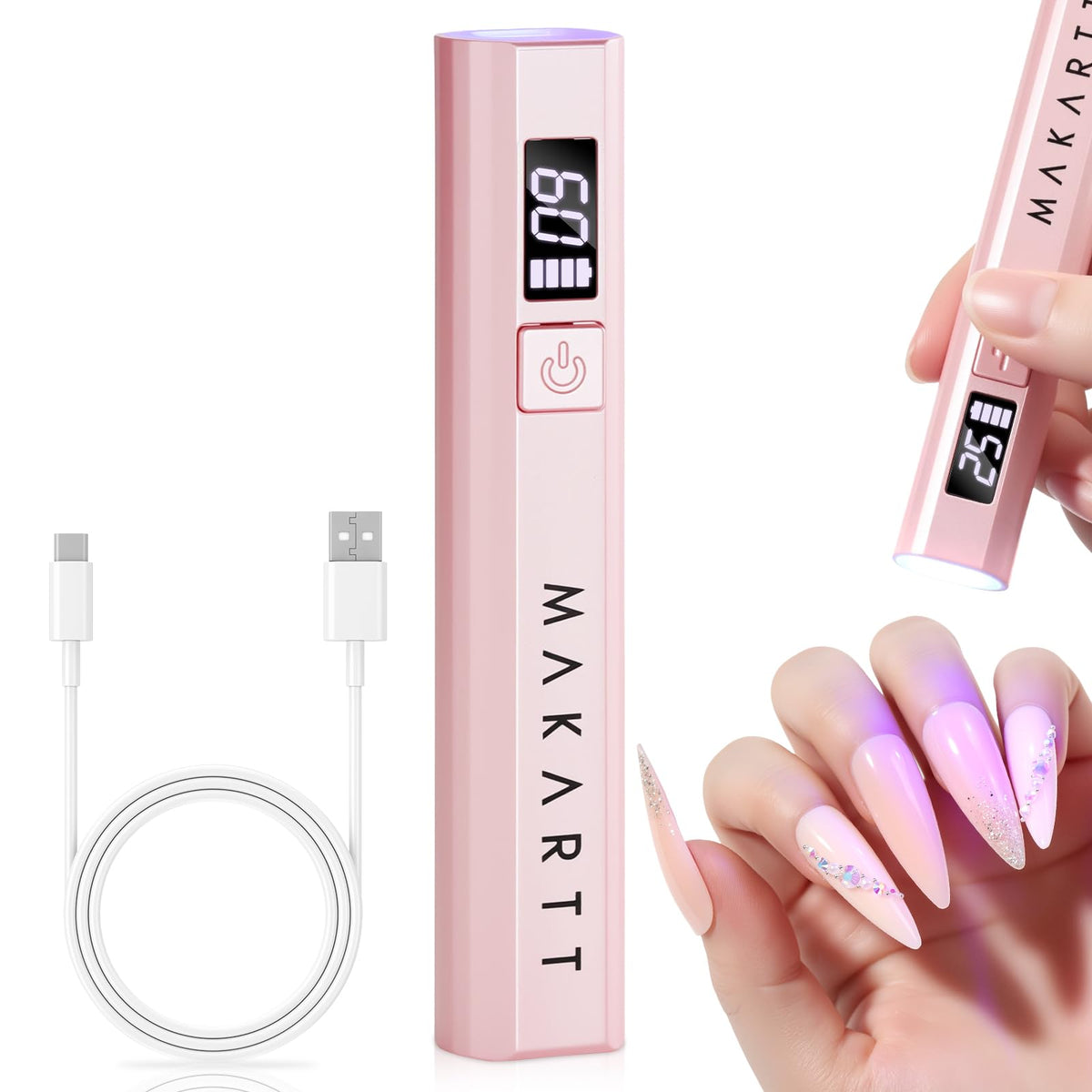 Makartt handheld UV nail light front view for quick home gel curing.