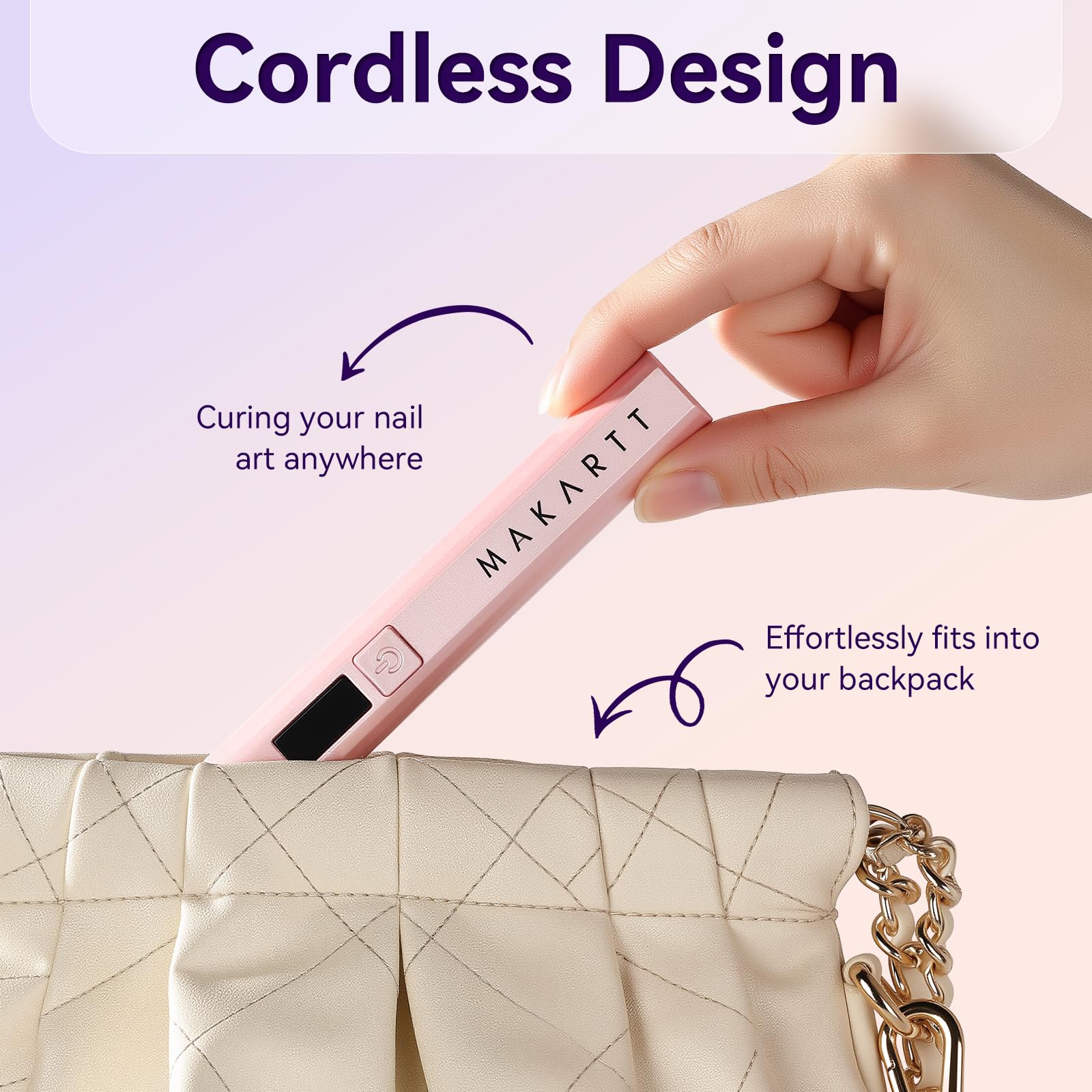 Makartt gel polish curing lamp compatible with gel polish and poly gel.