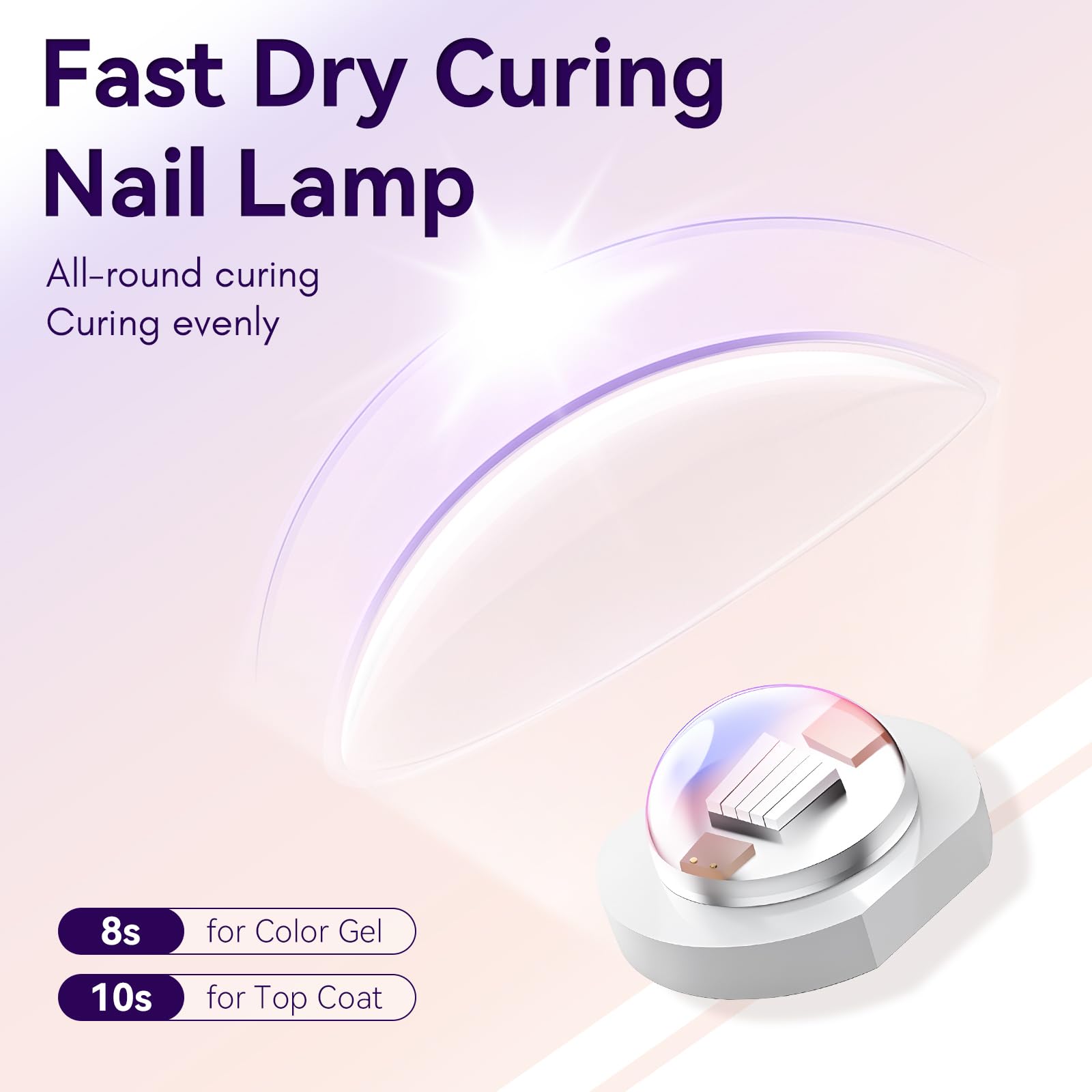 Makartt rechargeable UV nail light with long-lasting battery for cordless use.