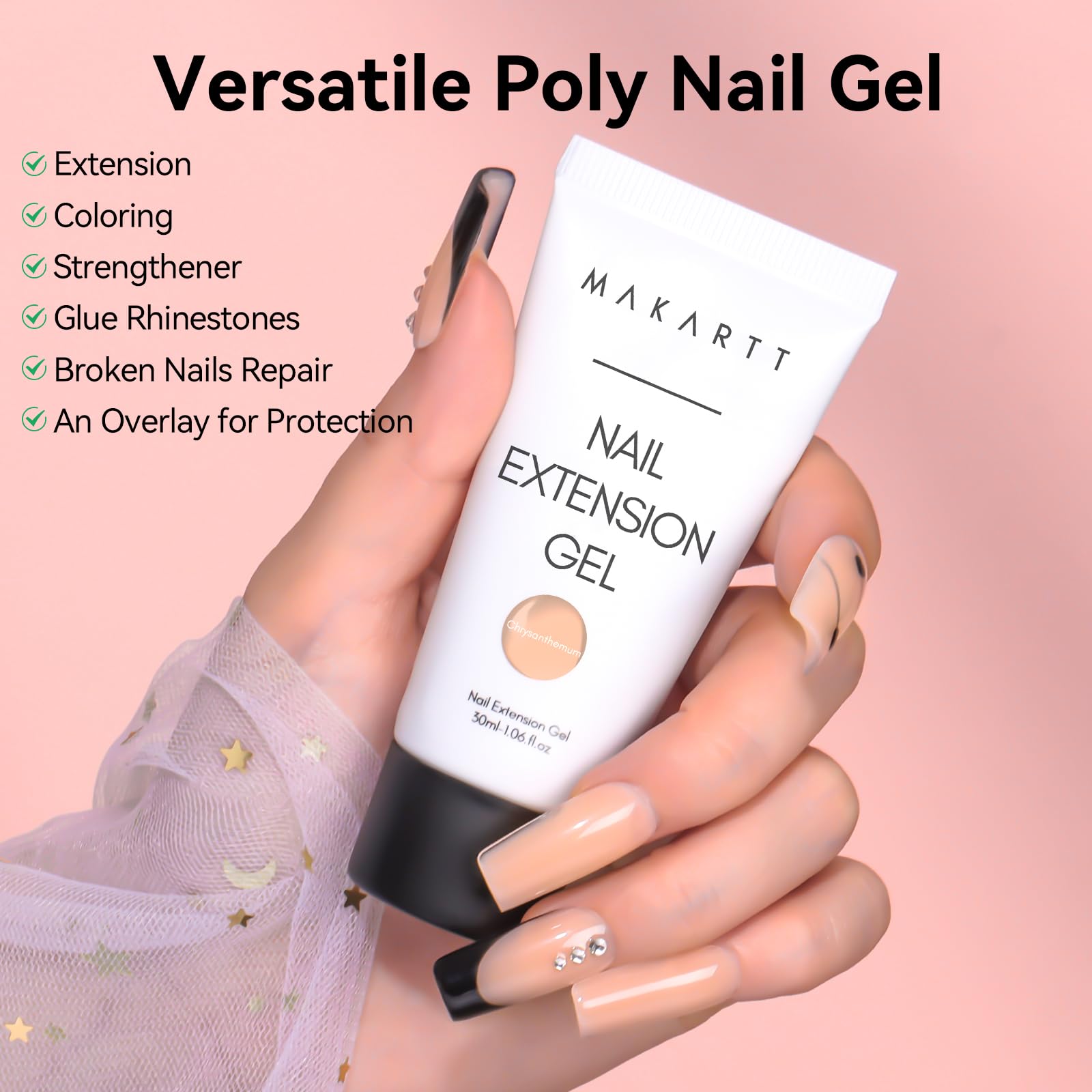 Makartt Hema-Free Dark Almond gel for versatile nail art.