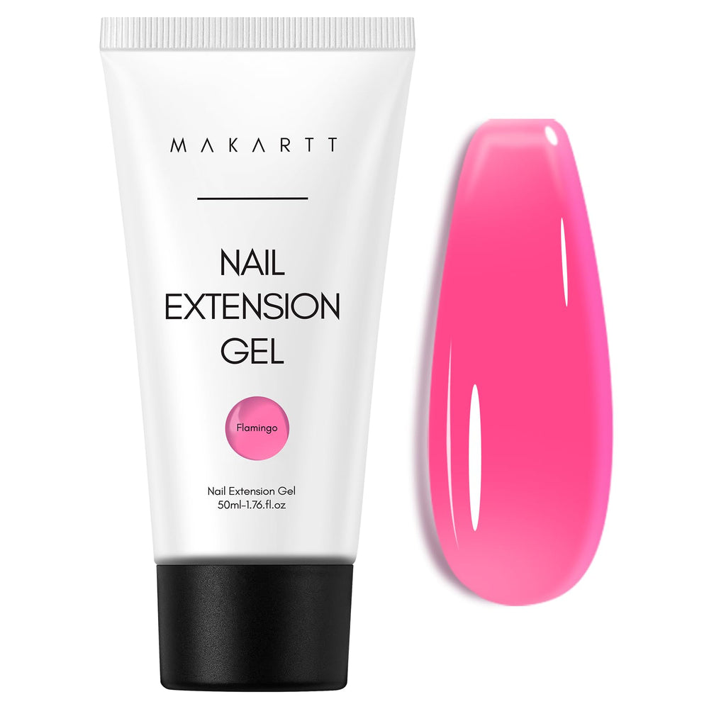 Makartt Hema-Free poly nail gel in dark hot pink 50ml for natural-looking extensions.