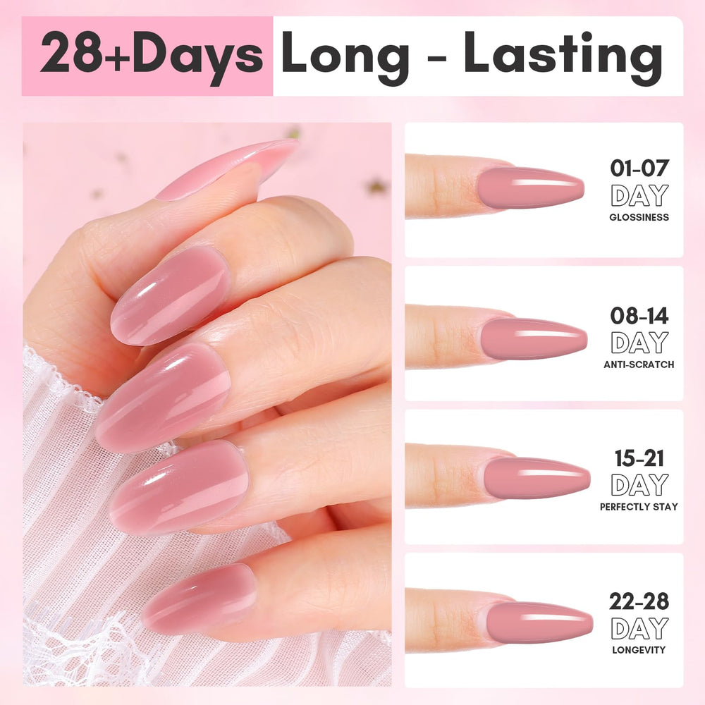 Finished mauve pink manicure using Makartt gel