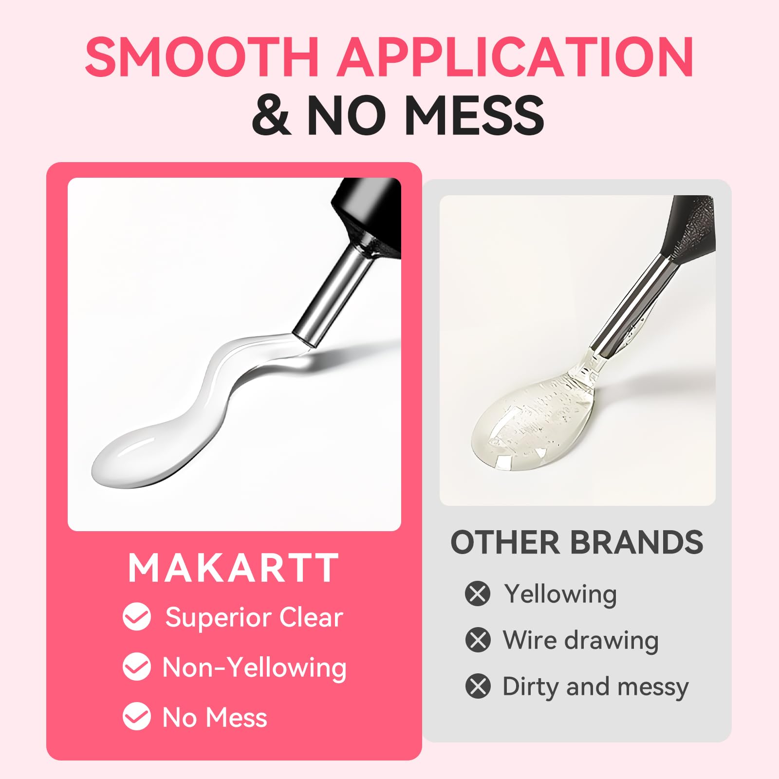 Makartt glue shown curing on nail under lamp for durable hold.