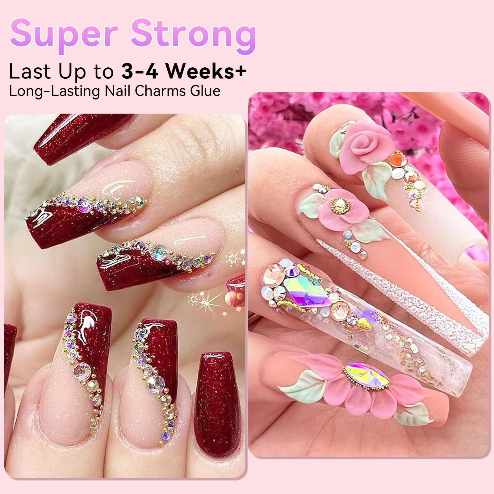Makartt nail art glue for rhinestones helps secure decorative stones