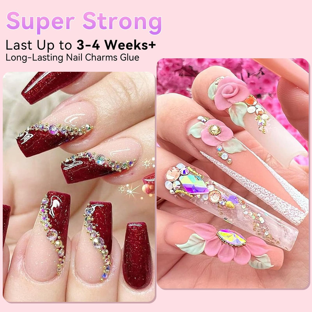 Makartt nail art glue for rhinestones helps secure decorative stones