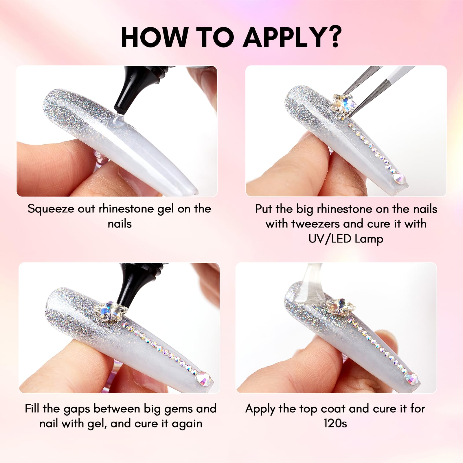 Makartt nail art glue kit contents for easy application.