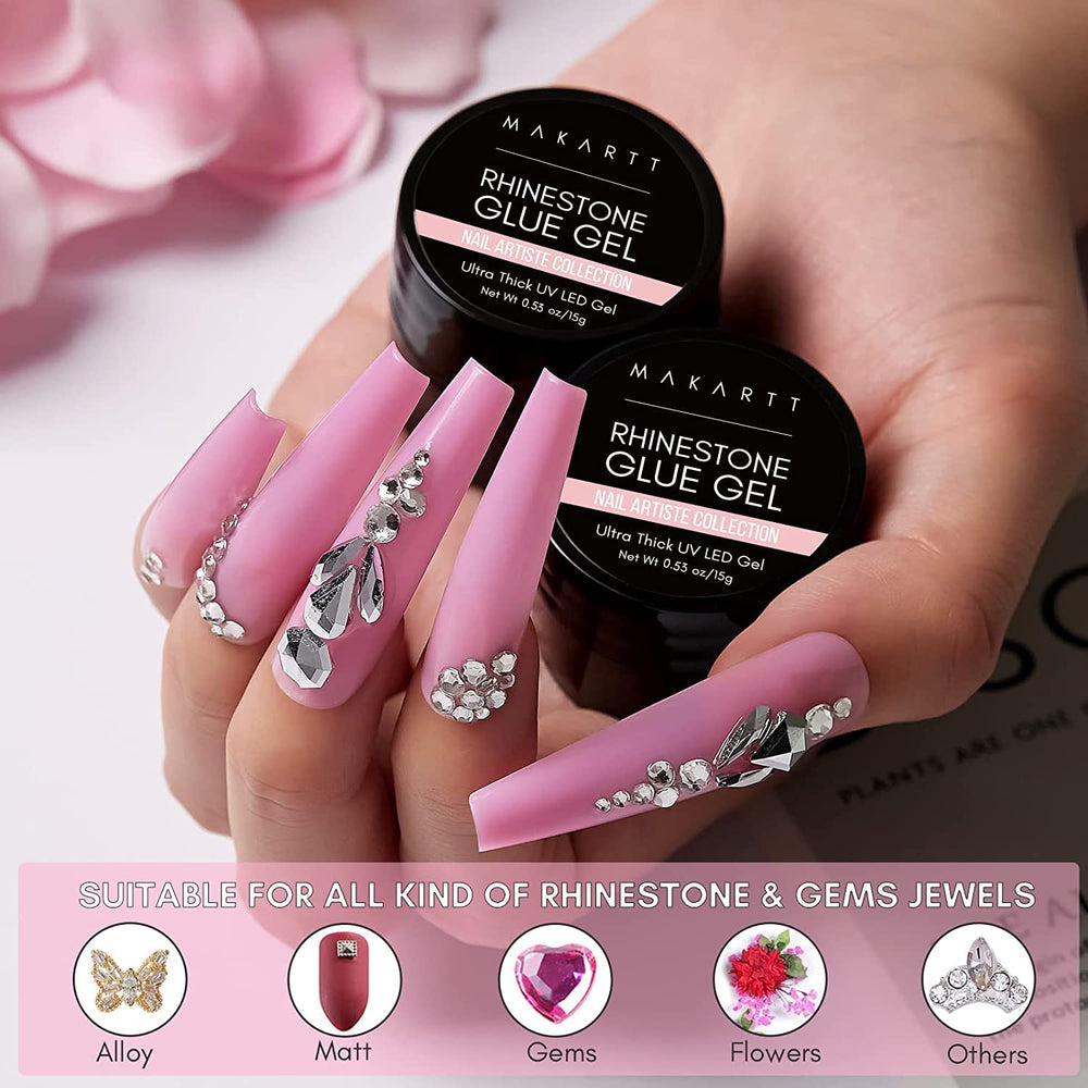 Makartt nail art glue set with brush cap for easy DIY designs