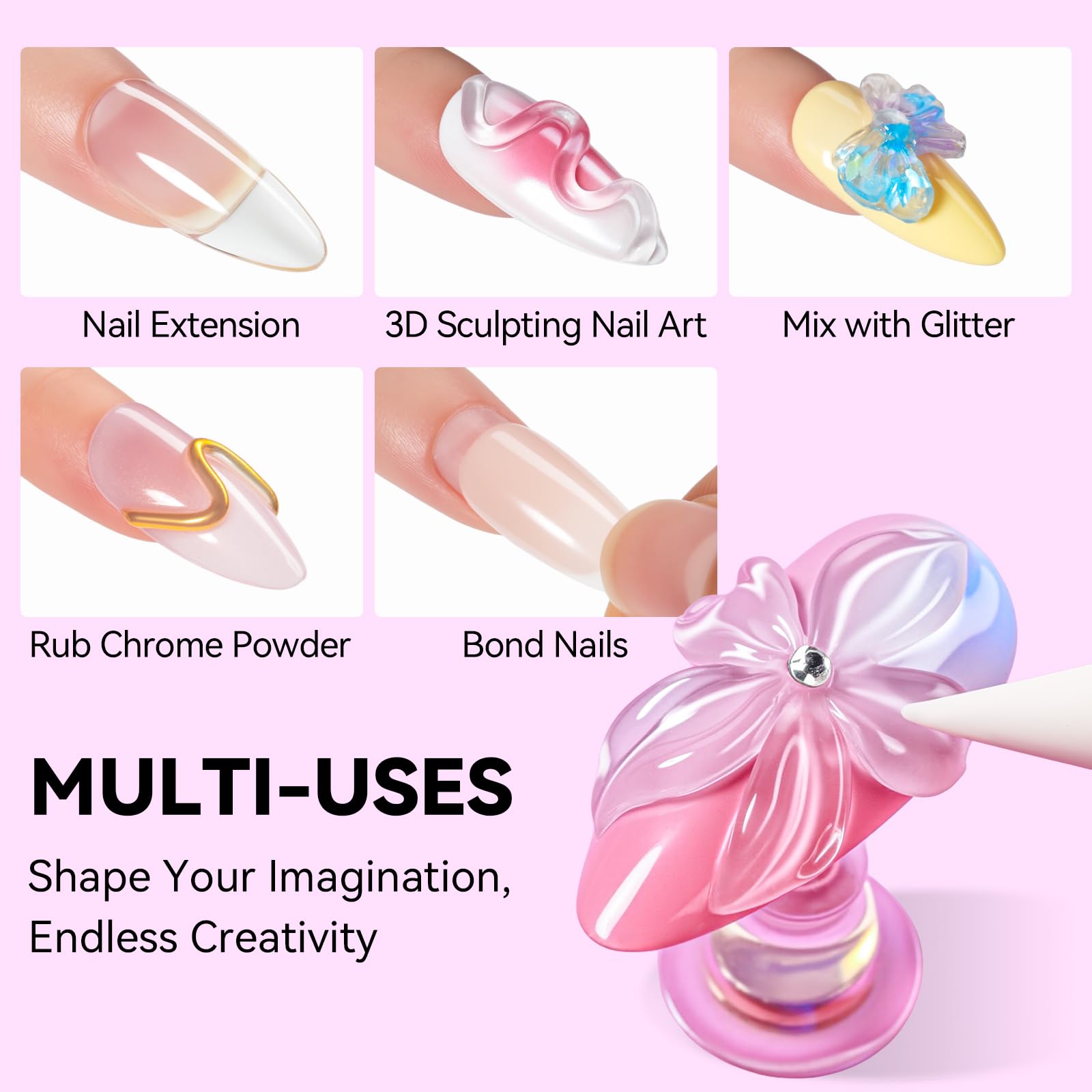 Makartt rhinestones glue on a swatch demonstrates secure decorative nail art.