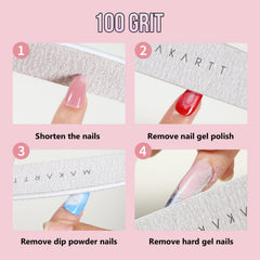 Makartt curved and straight edges nail file for versatile shaping in any hand.