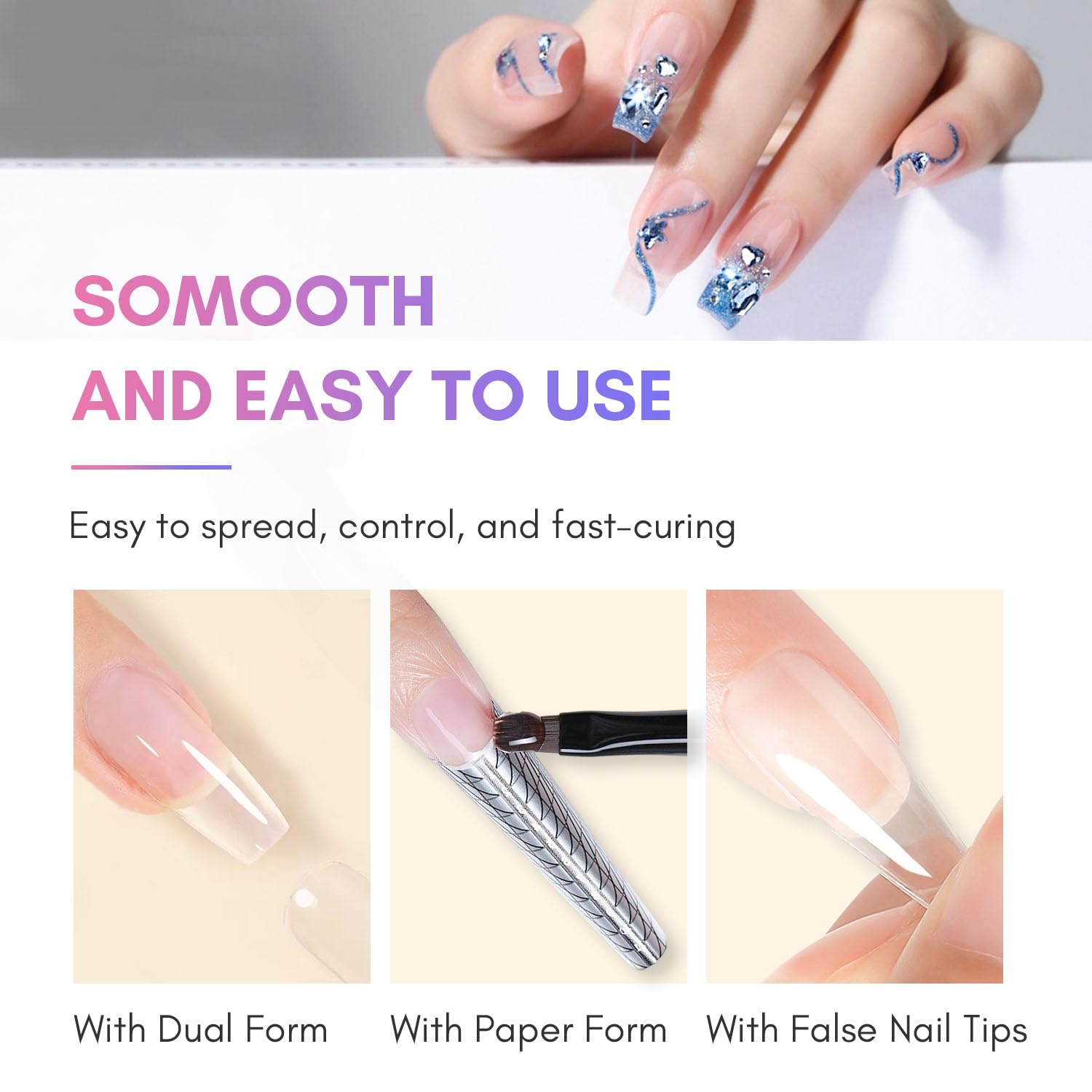 Makartt nail gel overlays natural nails for protection and a smooth durable finish.