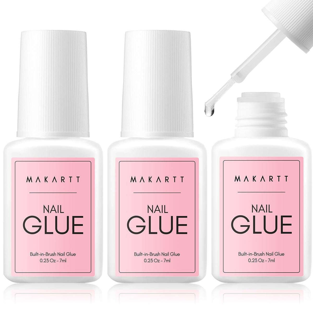 Makartt nail glue 7ml bottle close-up with precision brush