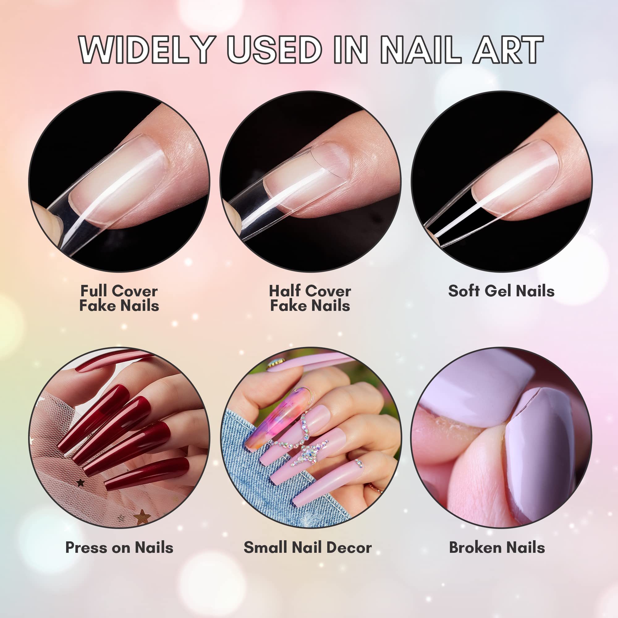 Close-up of Makartt nail glue application for quick bonding