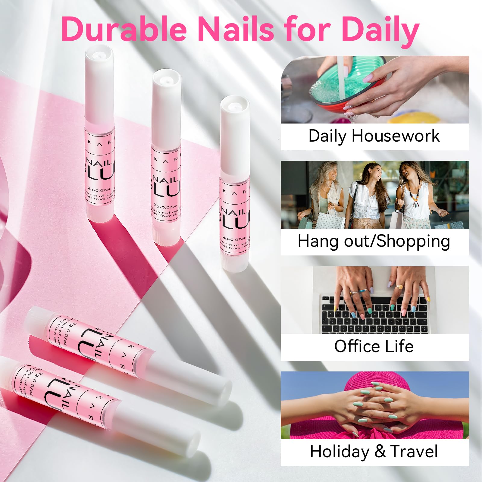 Makartt nail glue removal with acetone shows safe post-use removal.
