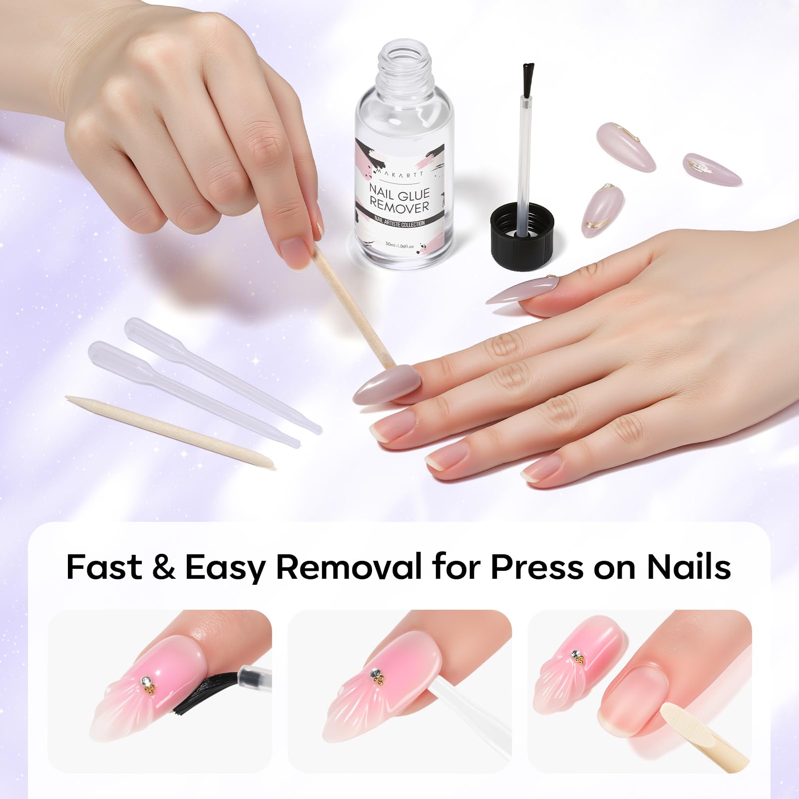 Makartt Nail Glue Remover press-on nails removal for safe detachment in minutes