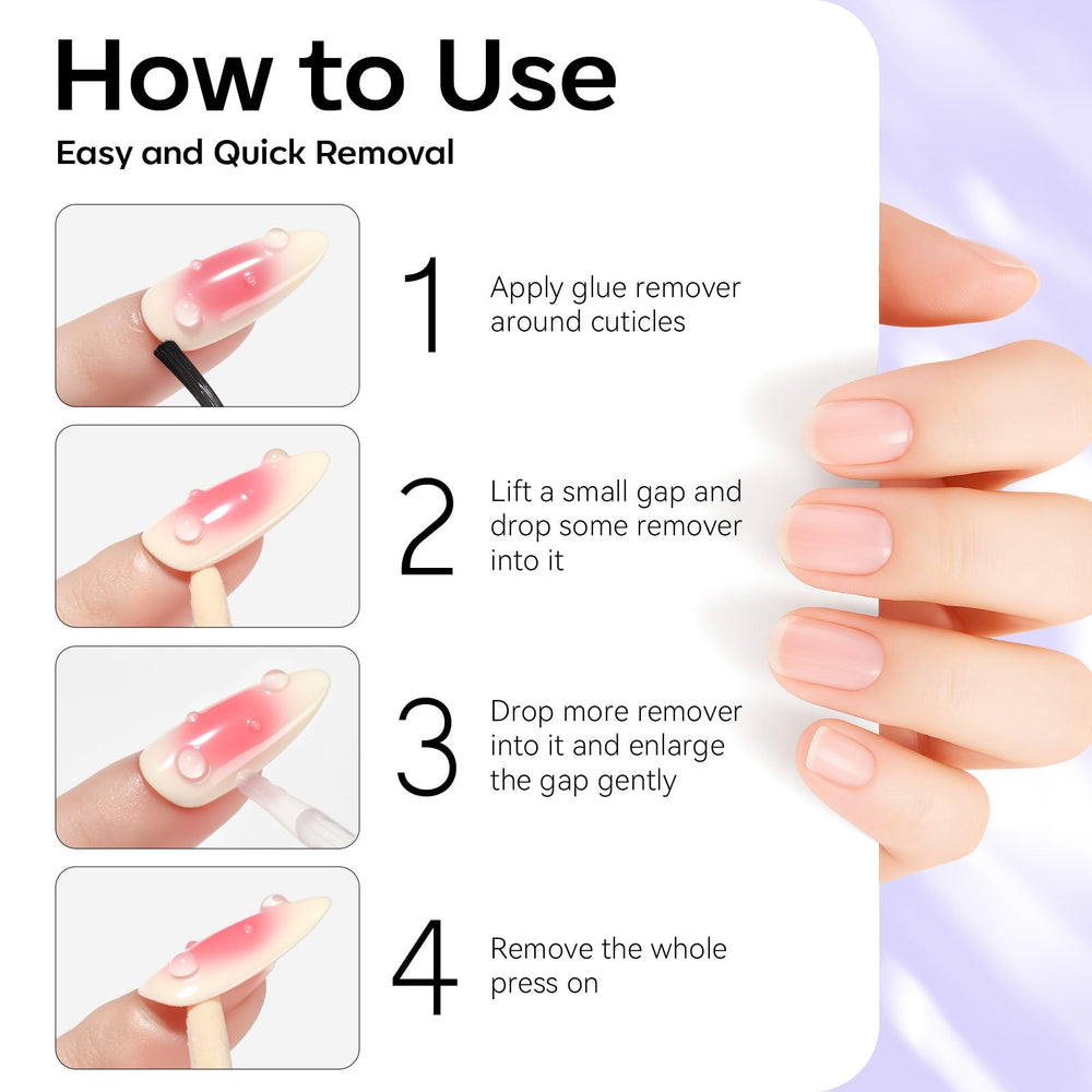 Makartt Nail Glue Remover safe manicure emphasizes gentleness and reduced rubbing