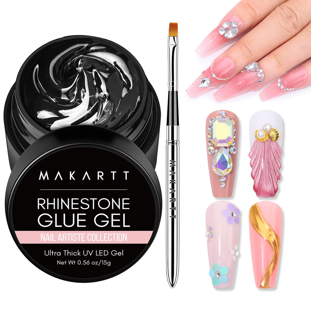 Makartt nail rhinestone glue 15ml clear provides durable gem adhesion for sparkling nail art