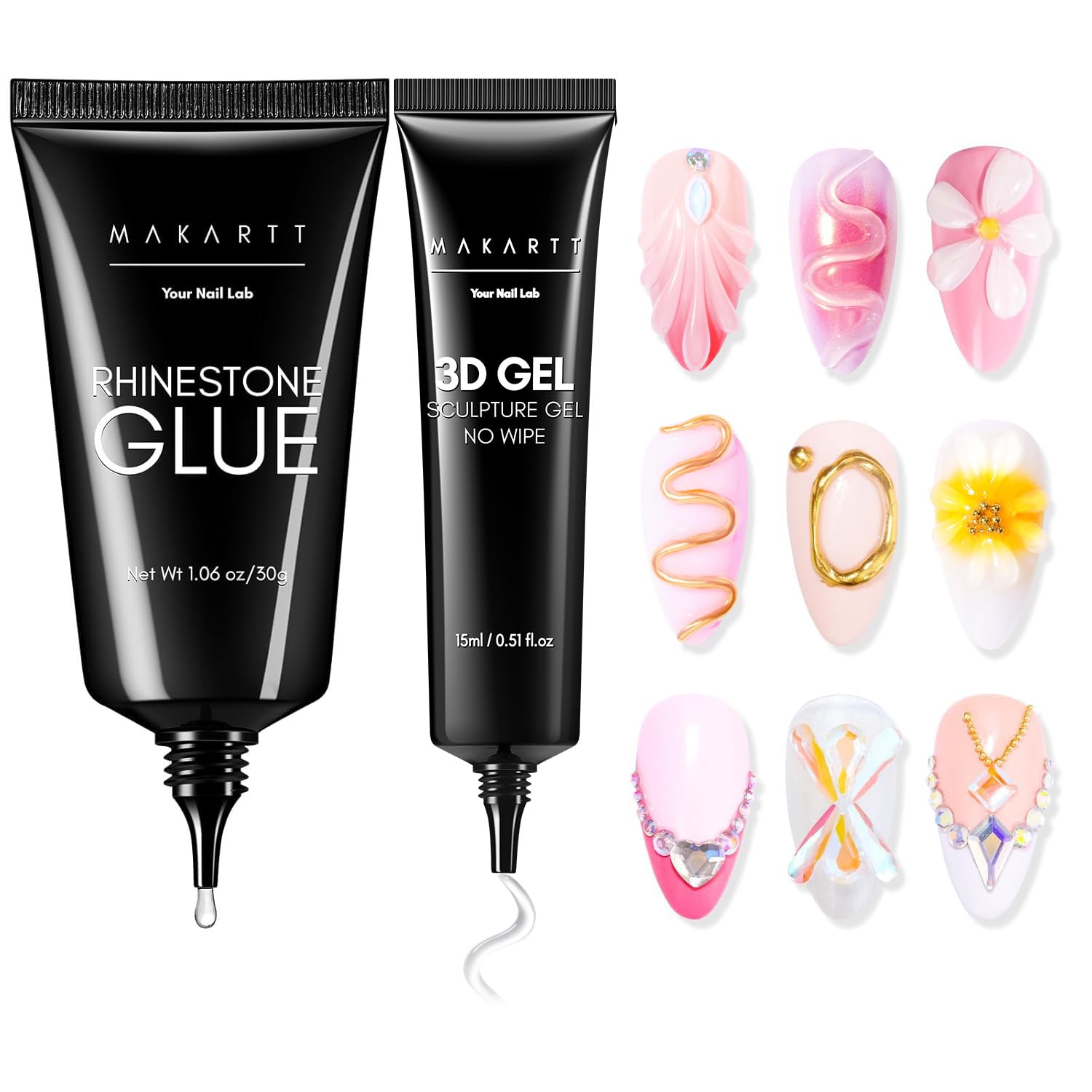 Makartt nail rhinestone glue bottle for secure gem adhesion and long-lasting hold
