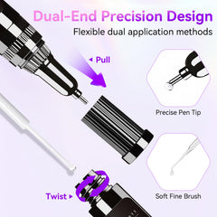 Makartt Nail Rhinestone Glue Gel with brush tip supports smooth broad coverage on larger areas.